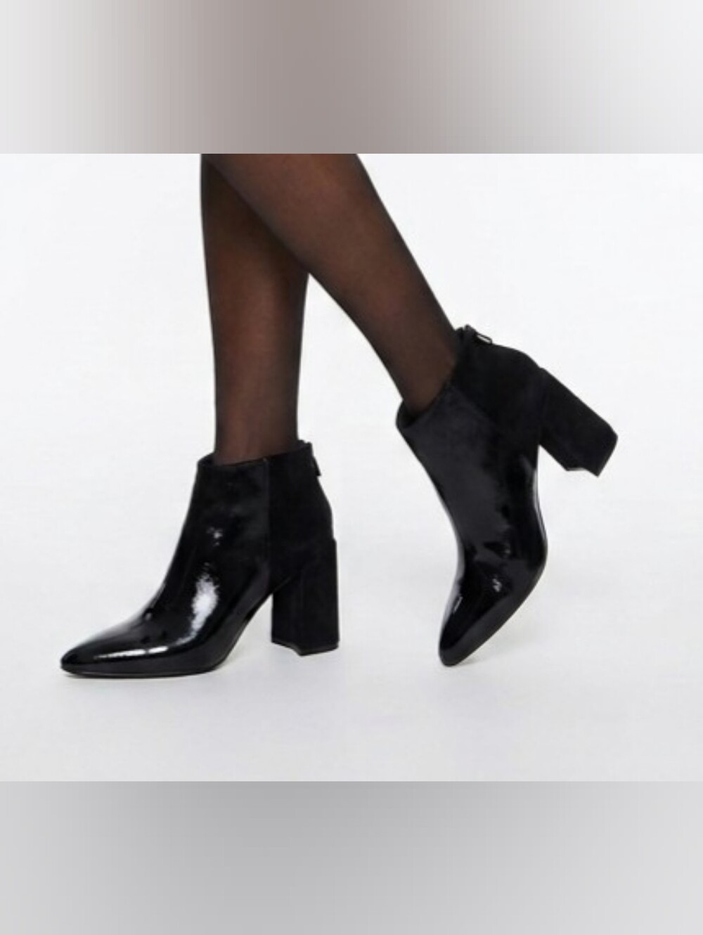 NEW Black Block Heel Leather Ankle Boots Size 9 Ombre Work Party Fall Feminine
